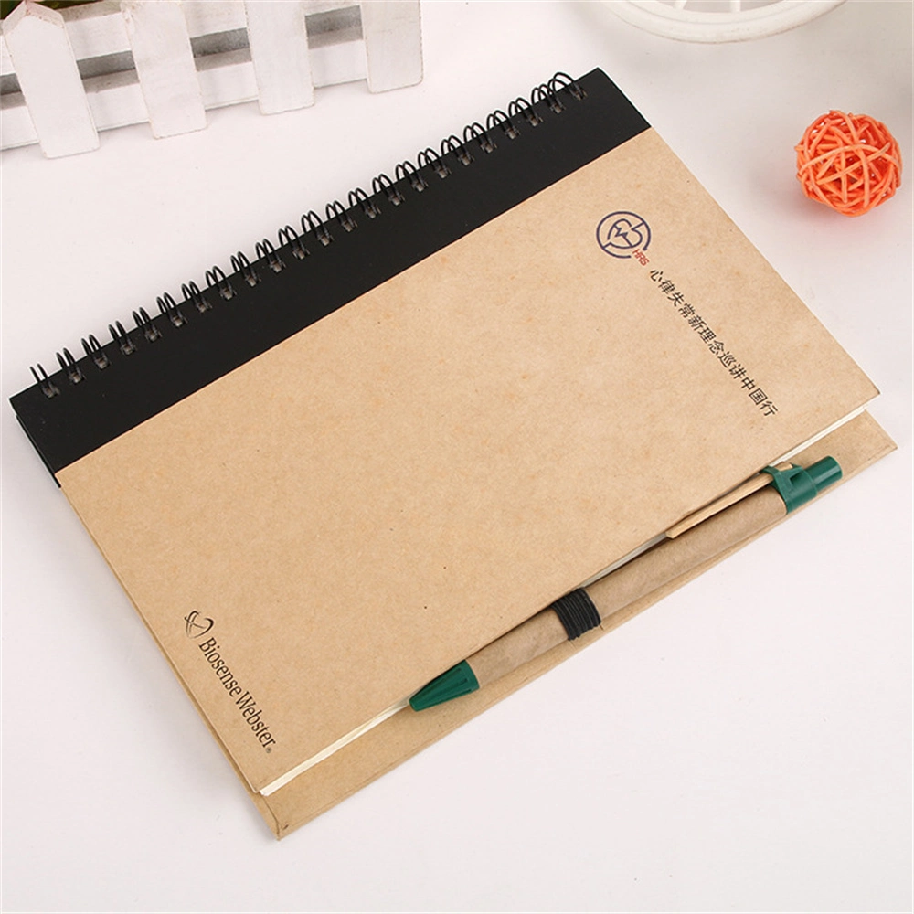 Eco-Friendly Promotional Spiral Notebook with Ballpen, Recycled Notebook with Ballpen